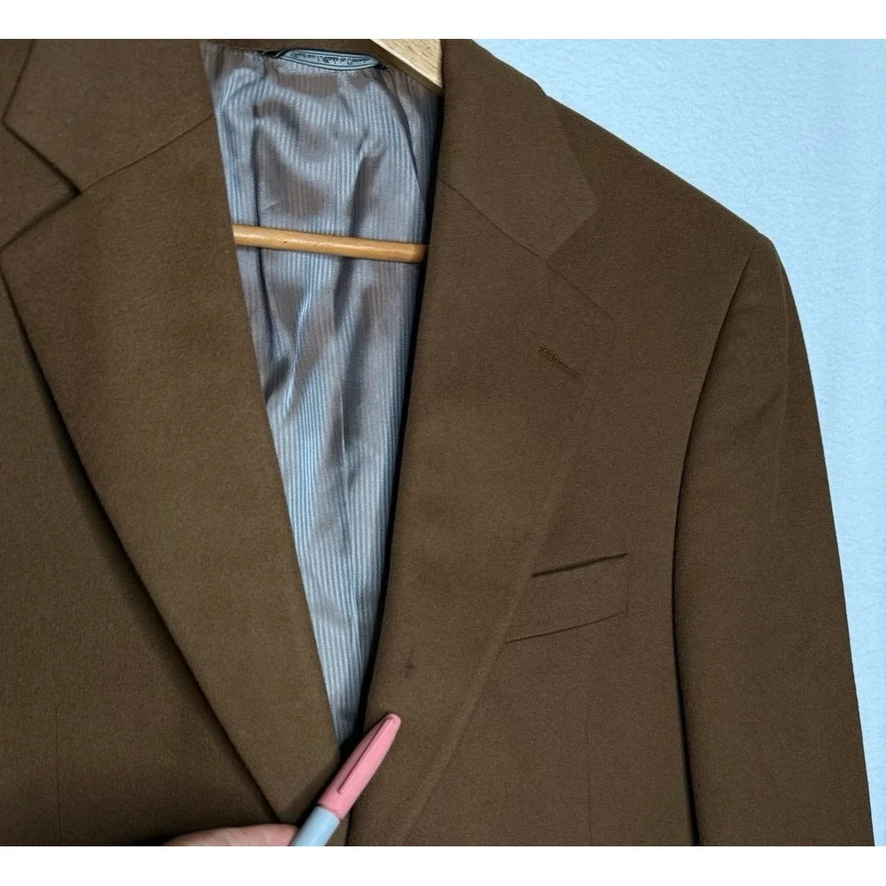 Lori Piana 100% Cashmere Luxorwood Blazer Jacket Sport Coat Brown Men's 38S